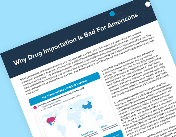 Teaser image of PhRMA's fact sheet entitled Why Drug Importation is Bad for Americans