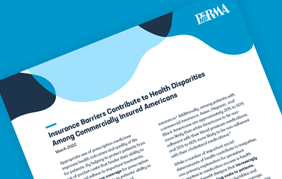 Teaser image of the first page of PhRMA's report on how insurance barriers contribute to unequal health care disparities