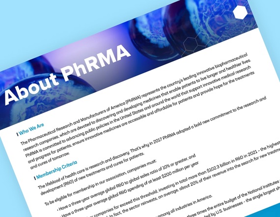 Teaser image for Industry Profile Toolkit fact sheet About PhRMA