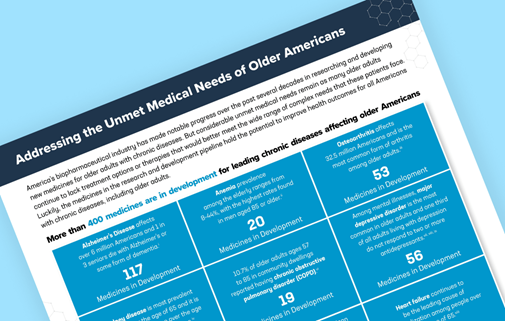 Teaser image of a fact sheet on Medicines in Development for Older Americans