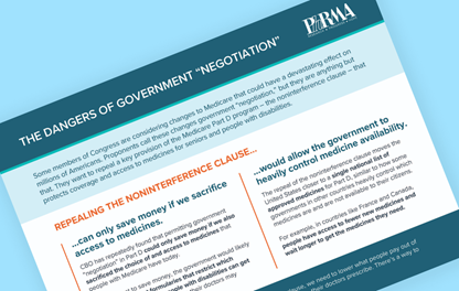 Teaser image of PhRMA's pocket card on the dangers of government "negotiation"
